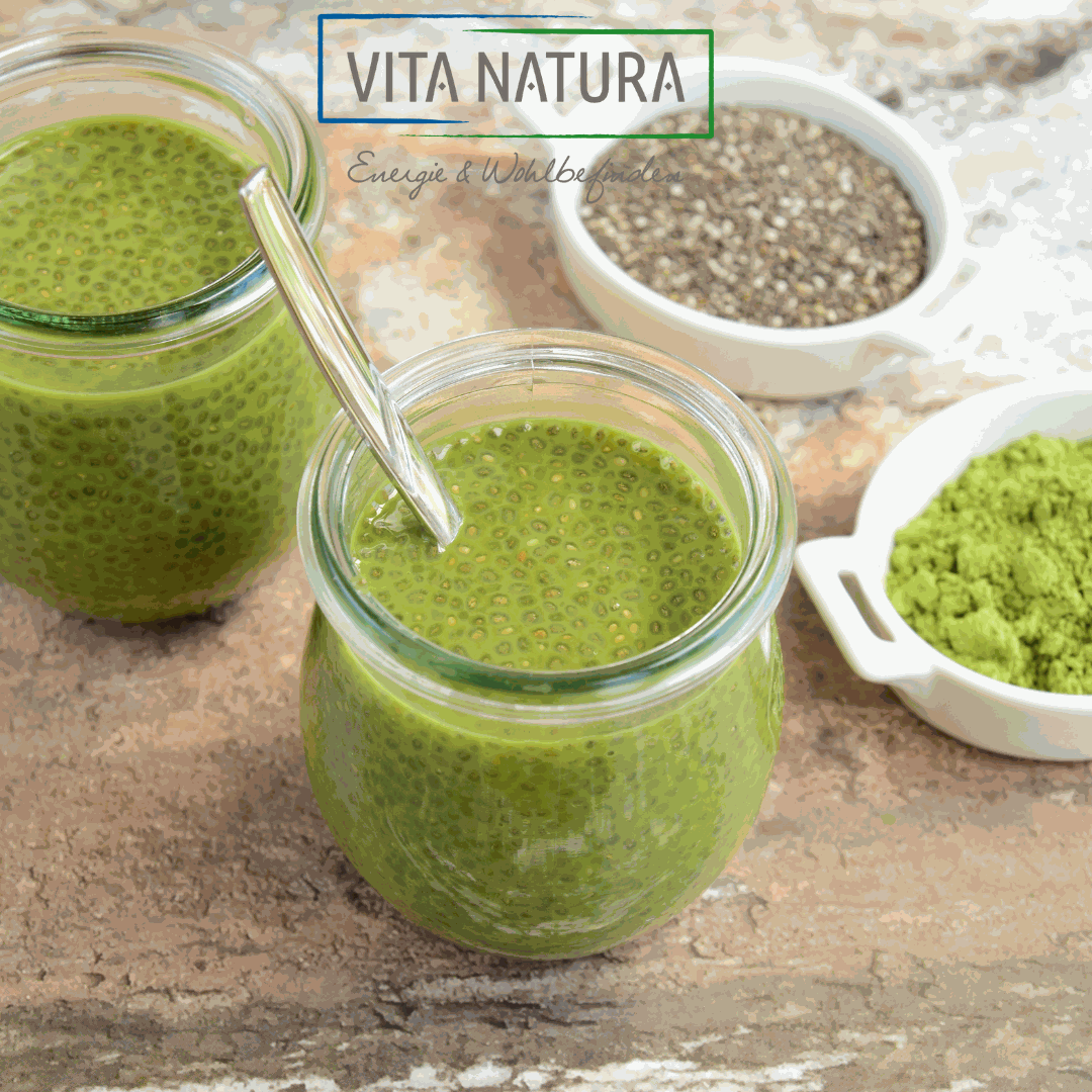 PowerPudding mit Gerstengras und Chia